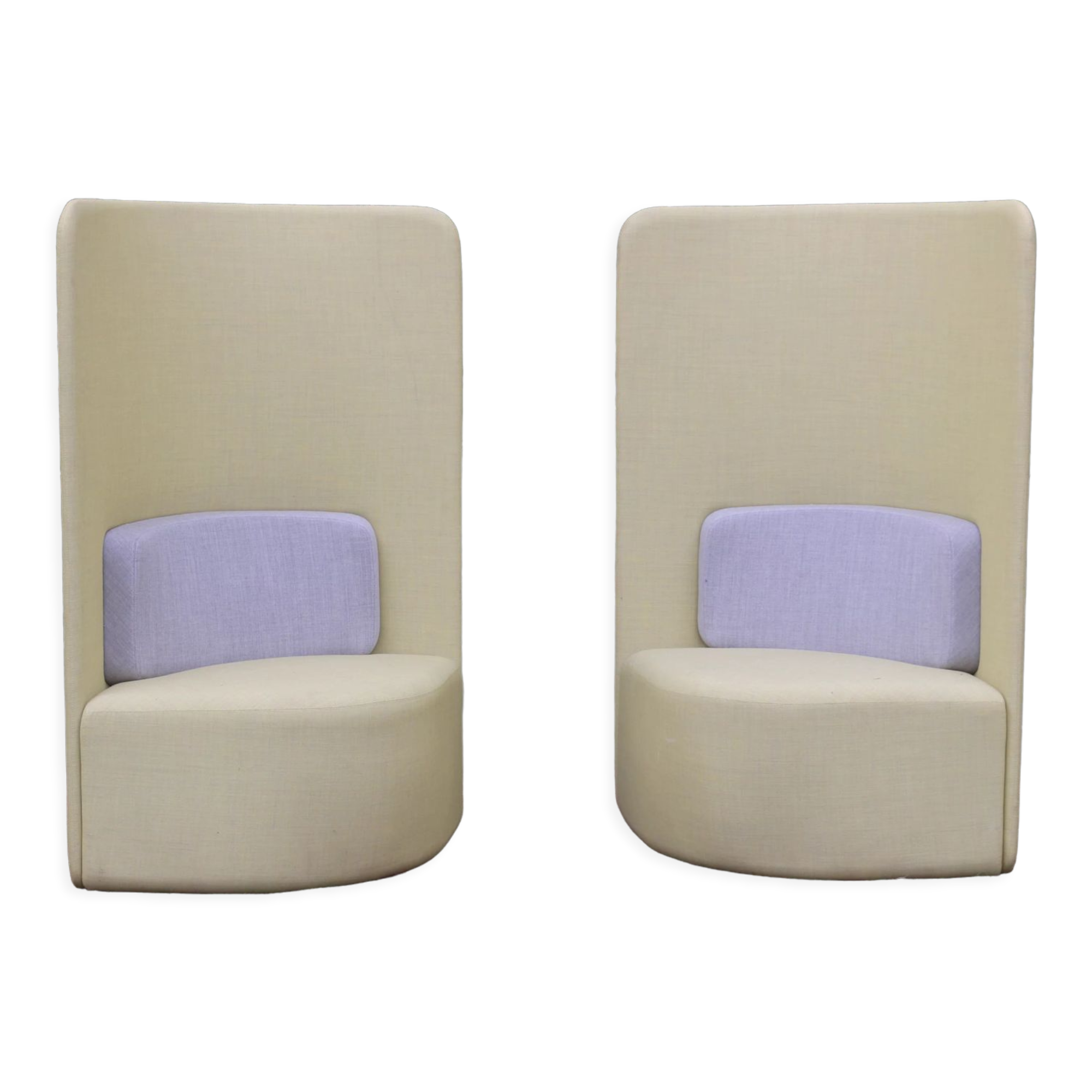 Pair of armchairs back high Shuffle design