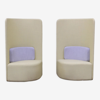 Pair of armchairs back high Shuffle design