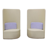 Pair of armchairs back high Shuffle design