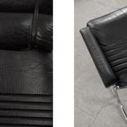 Mid-Century Rare Black Leather Scandinavian Armchair by Ire Möbel, 1970s, Set of 2