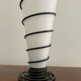 Lampe vintage en opaline et métal
