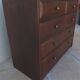 Antique chest of drawers from the 50s with 5 curved drawers, vintage old-style assembly and brass knobs