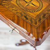 Antique Louis Philippe Sewing Table with Inlaid Top, 1860