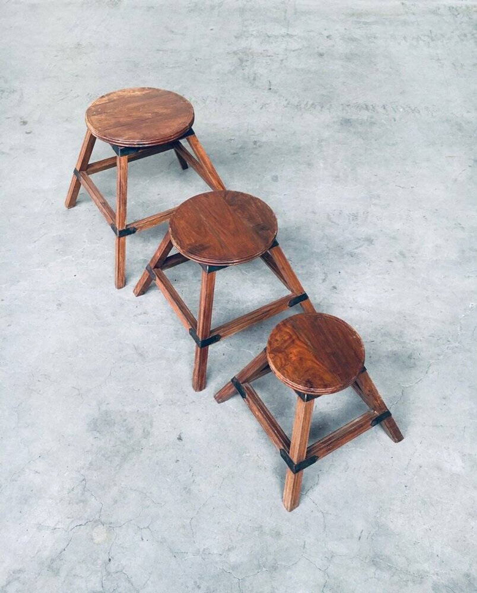 Wabi Sabi Nesting Tables, France, 1950s, Set of 3