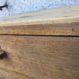 Old retro vintage chest of drawers 3 drawers wooden crude façade oak