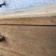 Old retro vintage chest of drawers 3 drawers wooden crude façade oak