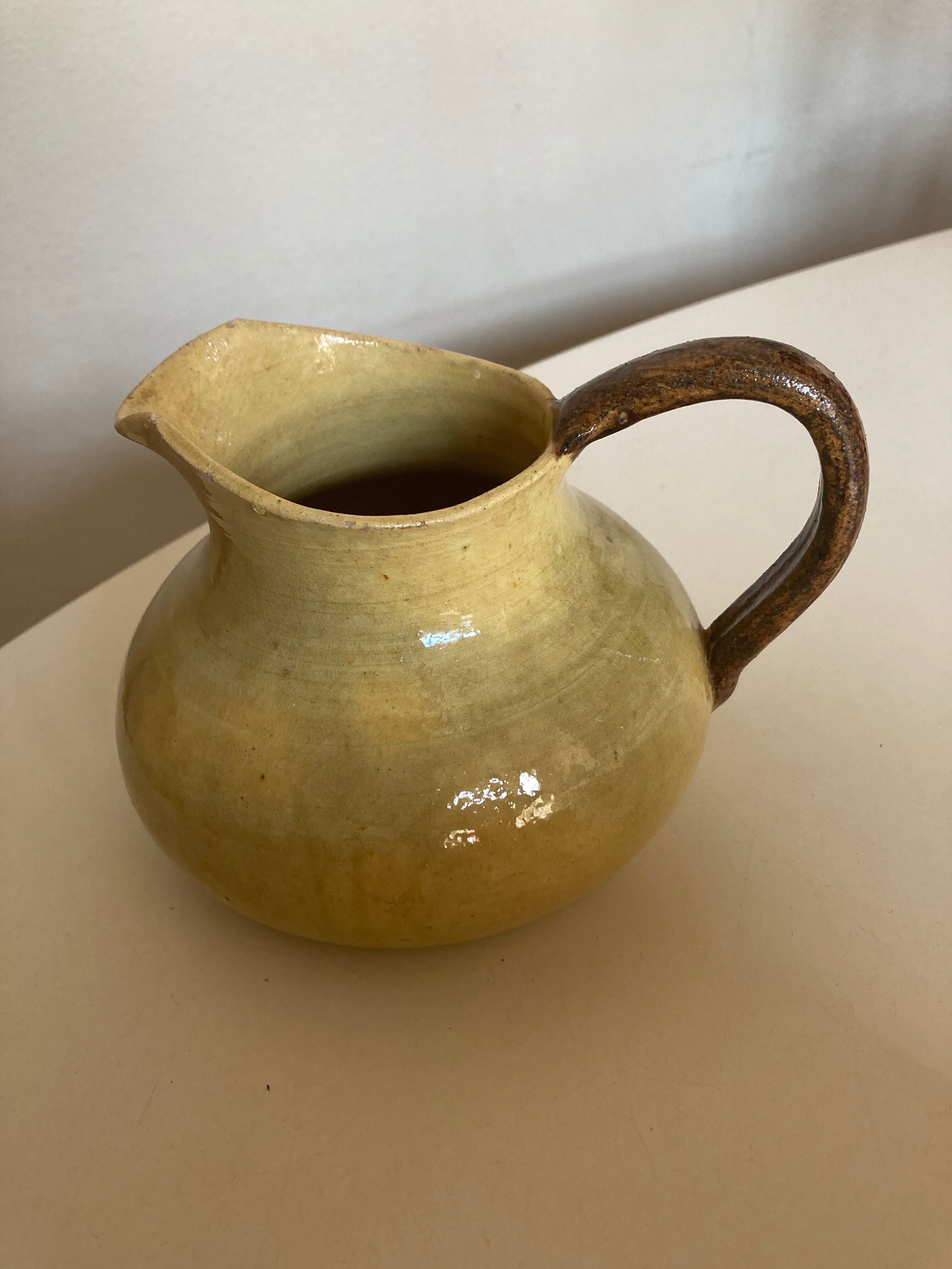 Pitcher vase glazed earth Etienne Noël Dieulefit 1950