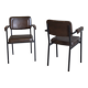 Pair of vintage chocolate brown meeting chairs