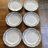 Set 6 flat plates badonviller model champagne