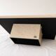 Jean Claude Mahey coffee table in speckled resin and wood, 1970s.