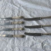 7 silver metal knives vdw Schwerte including an antique RJ monogram