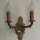 French Antique Bronze Empire Double Wall Sconce with Fan & Swan Detail 5239