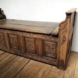 Church bench wooden chest 18th