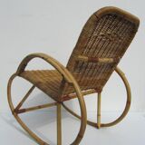 Cute kids 60/70 years rattan rocking chair