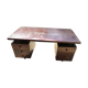 Flat desk with laminated wooden boxes, vintage from the 80s. State of use