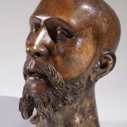 Life-size carved wooden man's head – Southern Europe, circa 1700