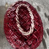 Corbeille, Vide Poche en céramique Tressée Vallauris années 50 L28cm/P20cm