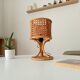 Vintage table lamp in organic style, French Riviera, rattan and caning.
