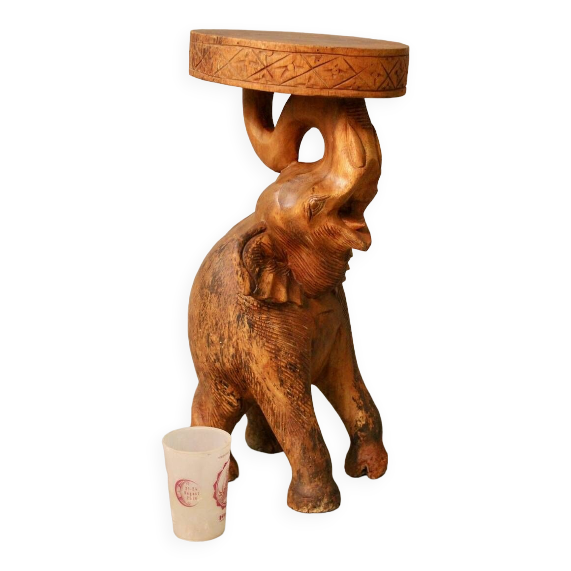 Elephant stool pedestal table