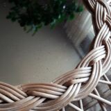 Vintage 60s rattan sun mirror 32cm