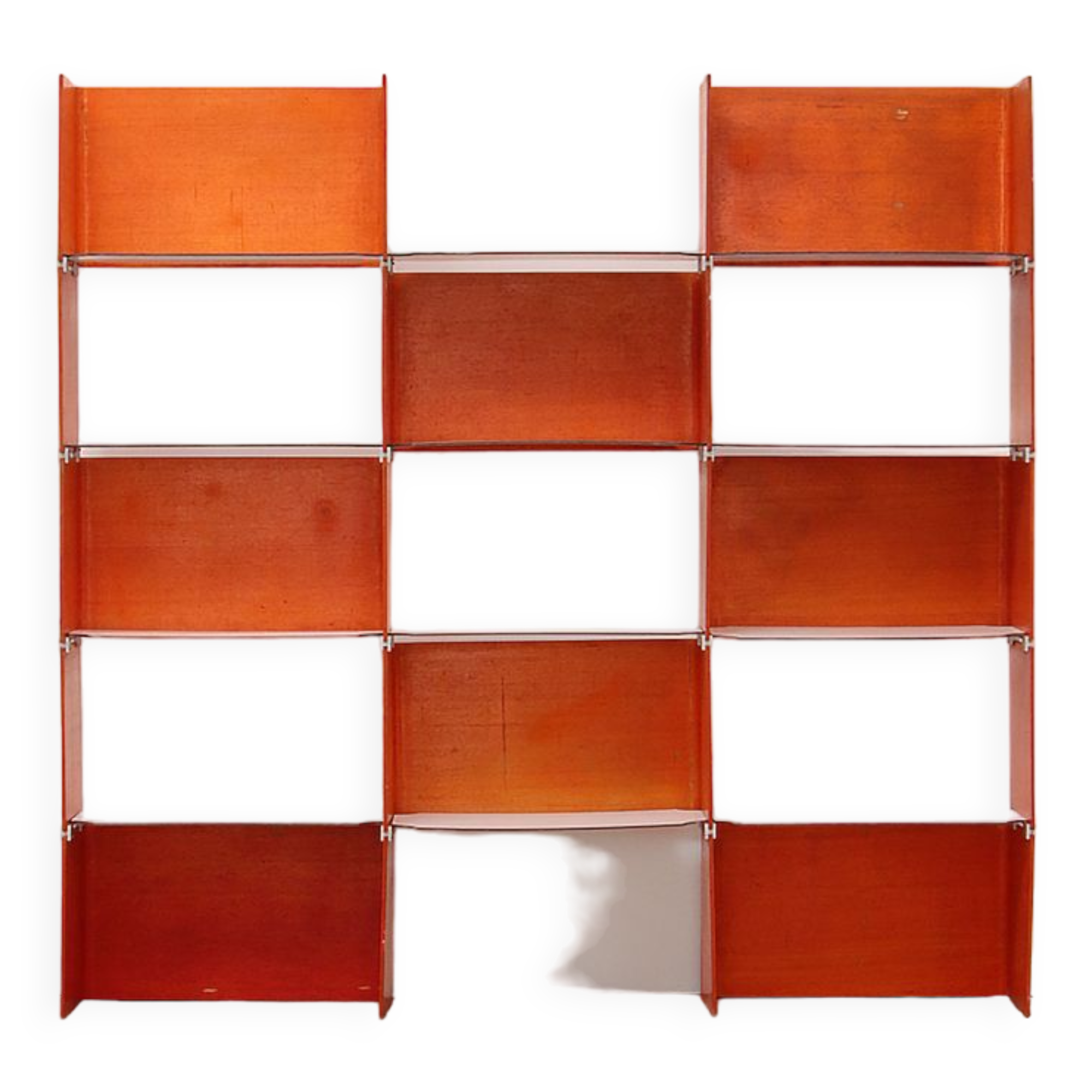 Modular French wall furniture orange made in the 60s.