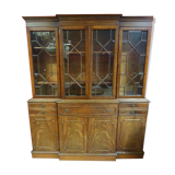 Scribanne bookcase in mahogany veneer English work of the twentieth century