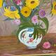 bouquet of flowers - oil or acrylic on canvas, signed Collot Bernard 1982