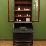 Black writing bureau bookcase