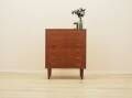 Danish teak chest of drawers with six drawers and sculptural handles, 1960s