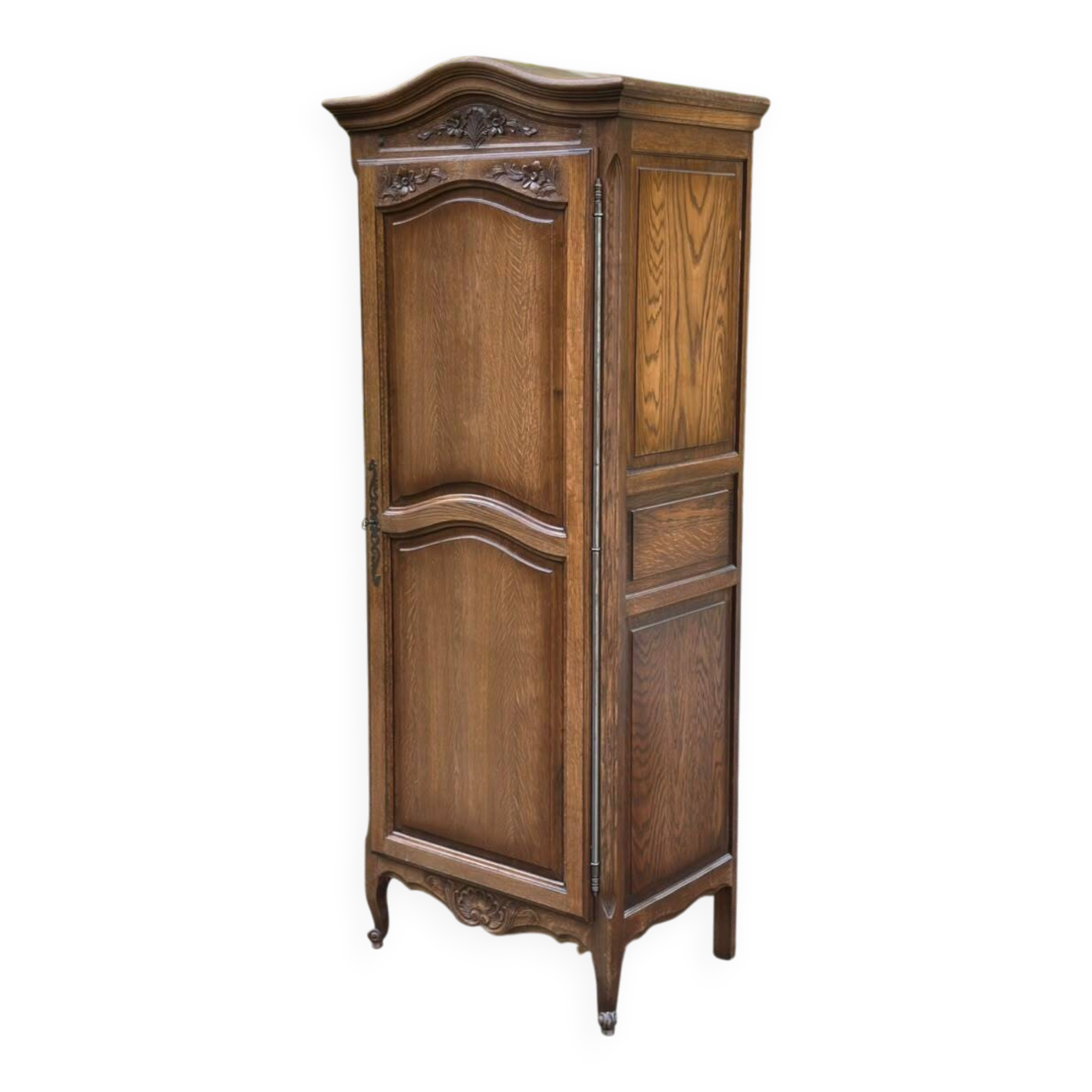 Single door oak wardrobe in Louis XV style – Vintage wardrobe