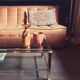 Vintage brass and glass coffee table, Italian, 70s Hollywood Regency style