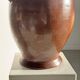 Very large glazed brown terracotta pot with two handles H41 D30