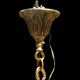 Chic chandelier with crystal tassels 4 lights gilded bronze H 69 cm vintage