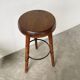 High tripod oak stool