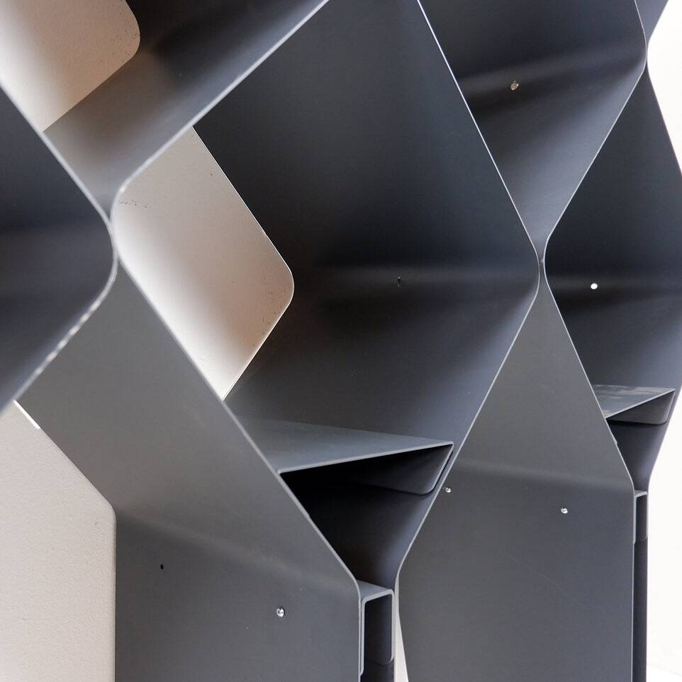 Honeycomb metal wall shelf