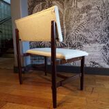 Banquette scandinave tissu et teck