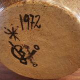 Vintage stoneware ball vase by Daniel Cassiet from 1972