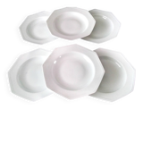 6 white Limoges porcelain deep plates