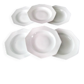 6 white Limoges porcelain deep plates