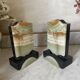 Art Deco onyx and marble bookends