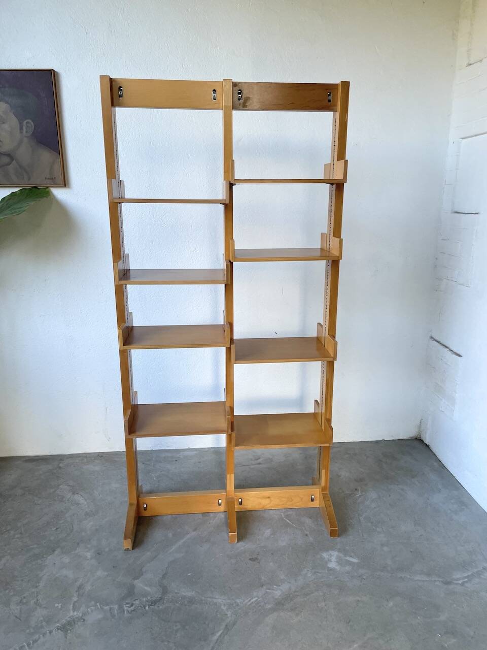 Bookcase on solid beech legs from the 80s