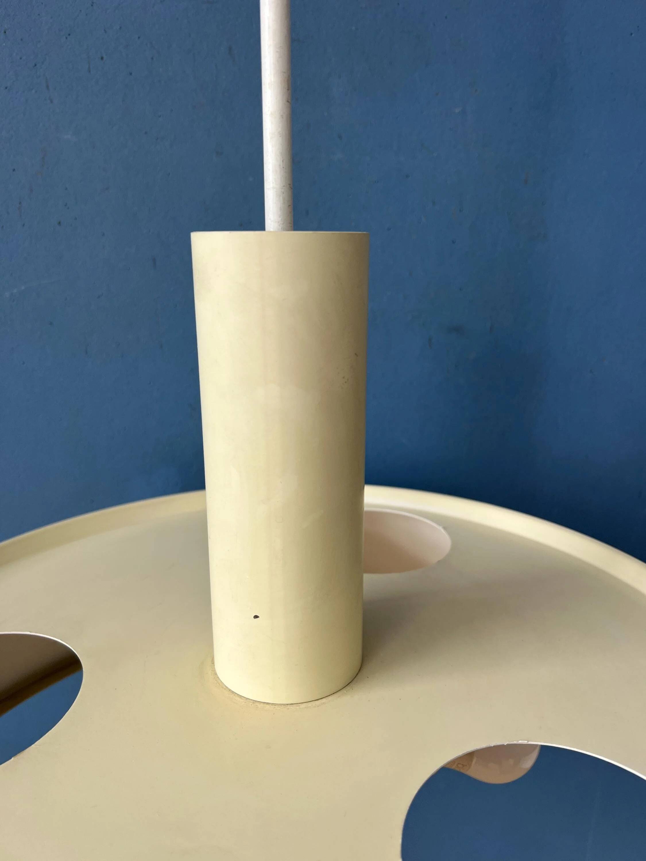 Large vintage beige suspension by Louis Kalff