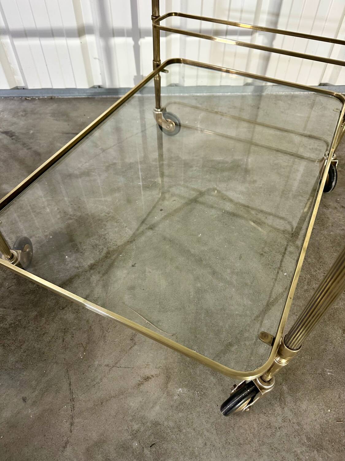 1970s gold rolling serving table