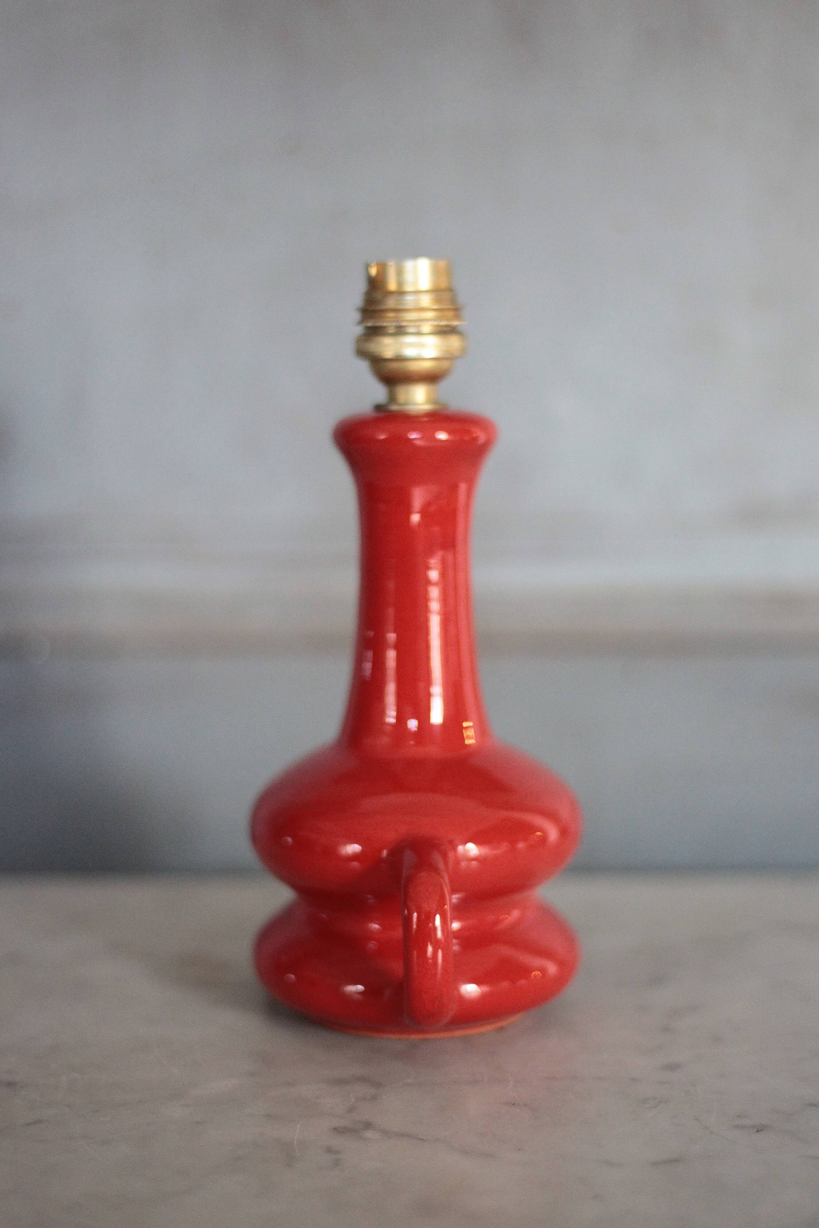 Glazed terracotta lamp, vintage lamp, table lamp, bedside lamp,