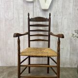 Old straw armchair
