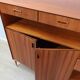 1960s Italian mid-century teak highboard restored with brass feet
