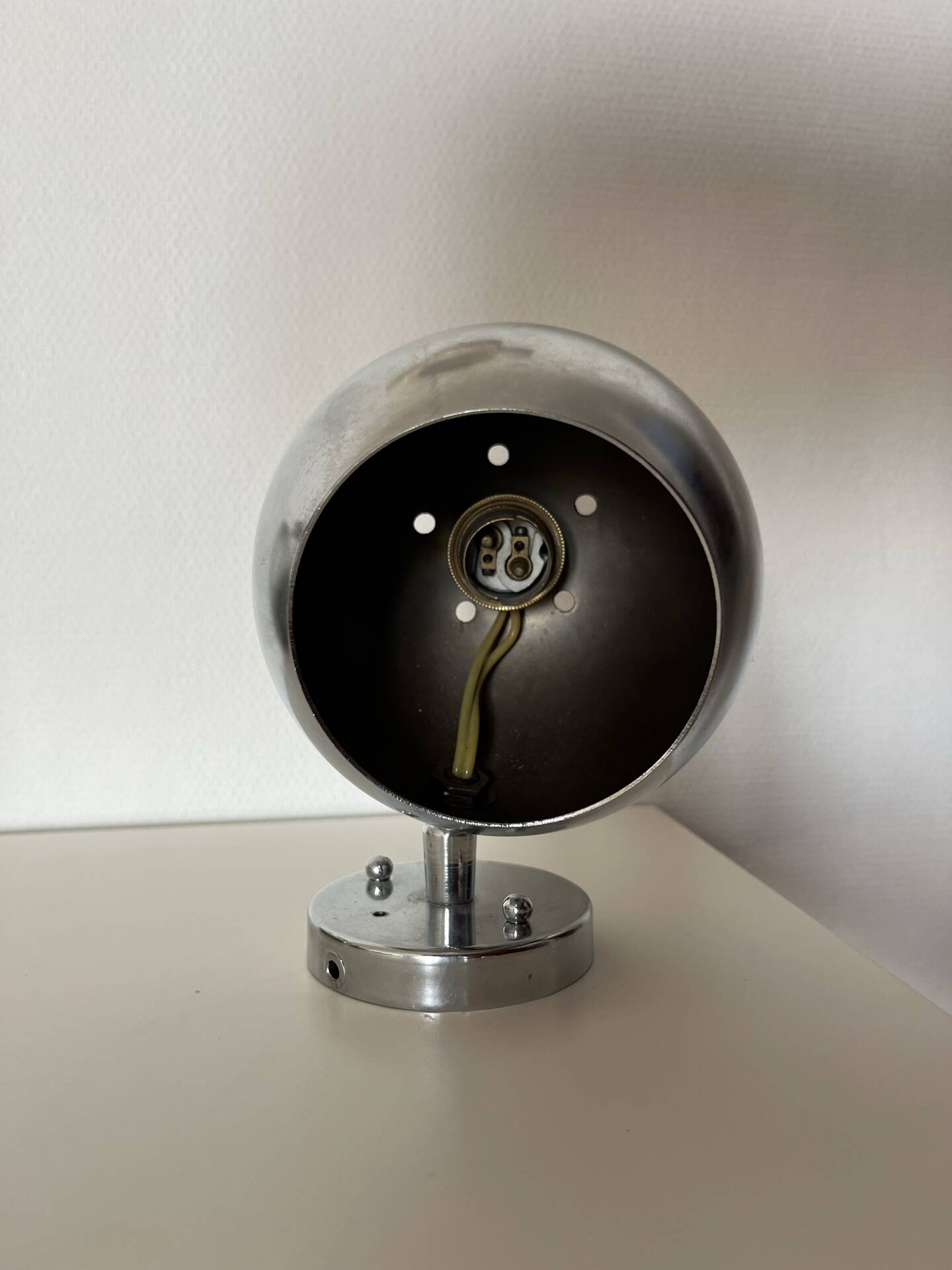 Vintage chrome Eyeball wall lamp