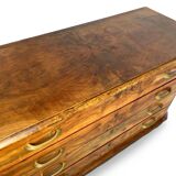 Italian art deco burl walnut chest of drawers, 1930s/1940s