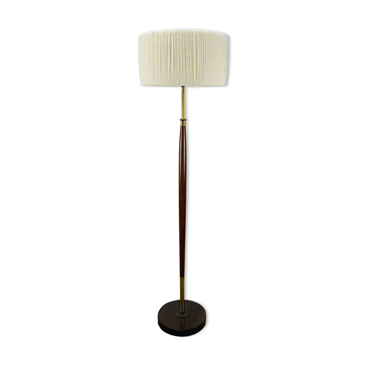 Scandinavian teak and brass floor lamp 60s