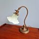 Art Nouveau desk lamp, bronze and opalescent glass